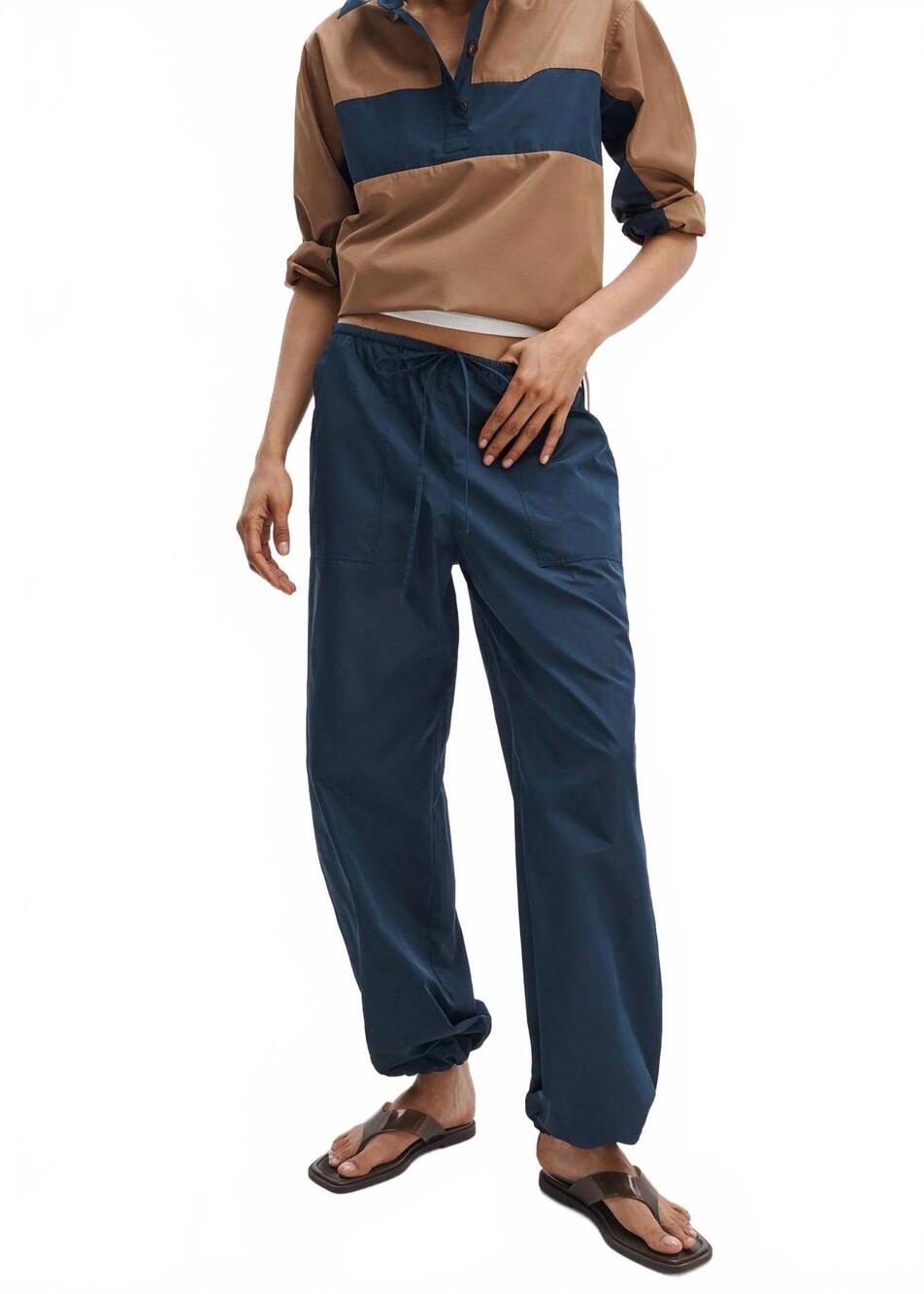 NEW RAG & BONE claire taffeta pants in deep blue